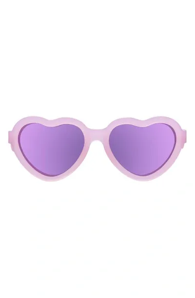 Babiators Kids' Polarized Heart Shaped Sunglasses In Frosted Pink