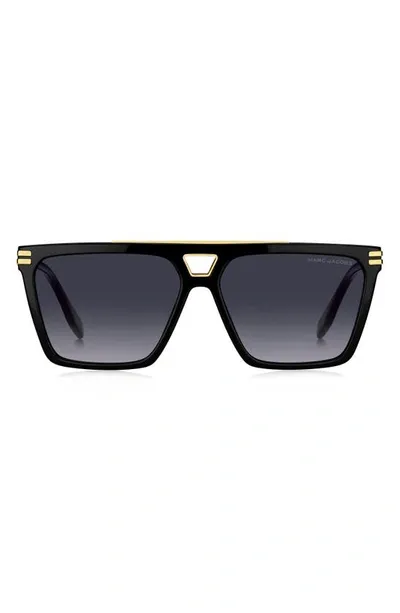 Marc Jacobs 58mm Gradient Square Sunglasses In Black