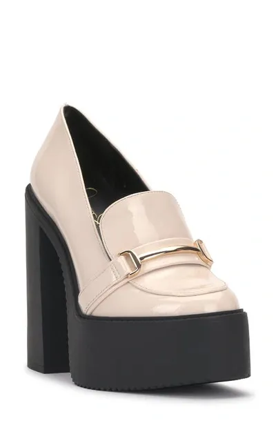 Jessica Simpson Himinka Platform Pump In Chalk Faux Leather