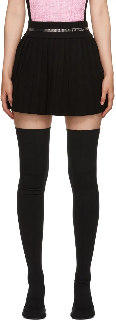 Gcds Bling Pleated Miniskirt In Black