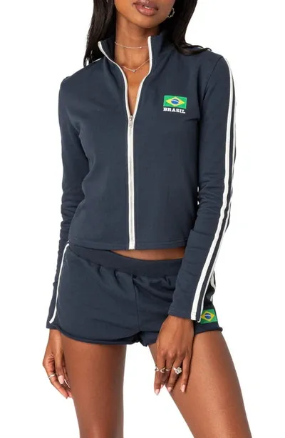 Edikted Brasil Track Jacket In Navy