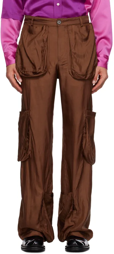 Edward Cuming Brown Cargo Pocket Trousers