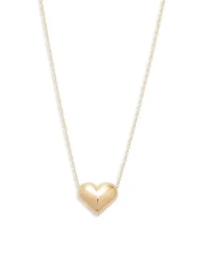 Saks Fifth Avenue 14k Gold Puffed Heart Pendant Necklace