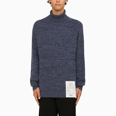 Ballantyne Multicoloured Cashmere Turtleneck Jumper In Blue