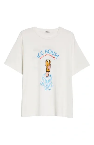 Bode Ice House Cotton Graphic T-shirt In Cream