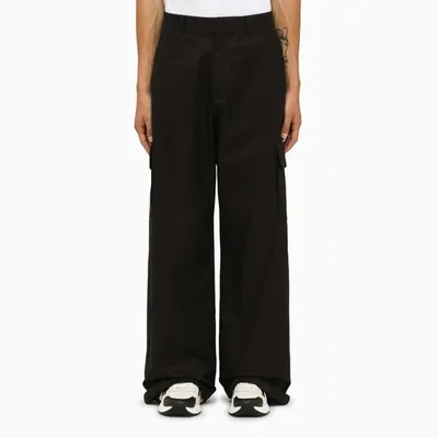 Off-white Black Cotton Cargo Trousers