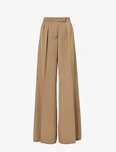 Max Mara Wide Leg Trousers In Beige