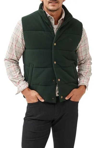 Rodd & Gunn Lake Ferry Quilted Cotton Vest In Forest