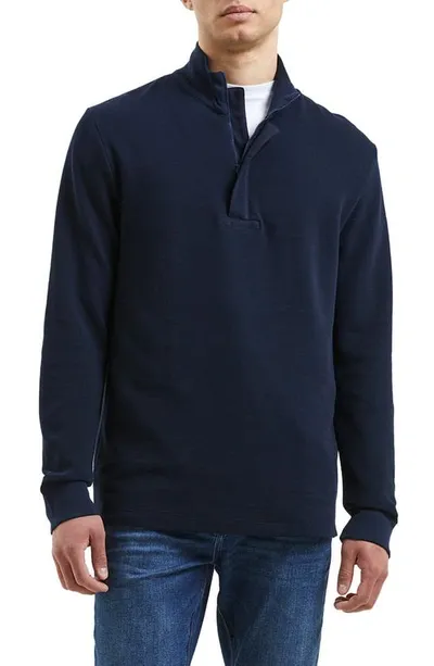 French Connection Ottoman Quarter Zip Pullover In Marine