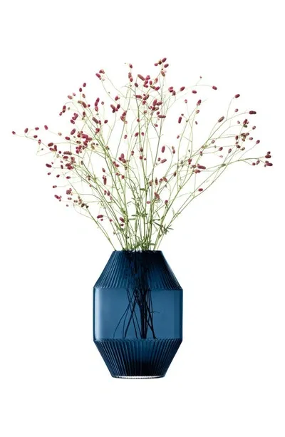 Lsa Rotunda Lantern/vase In Sapphire