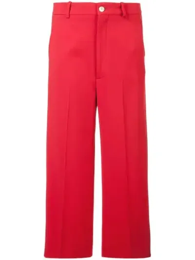 Gucci Culotte Trousers With Web In Red