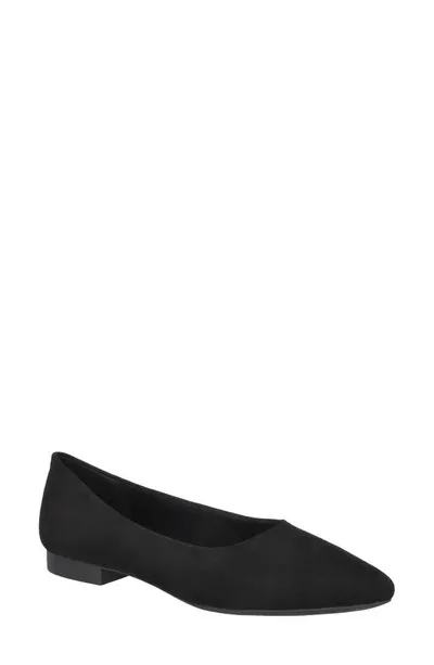 Bella Vita Mireya Pointed Toe Flat In Black Suede