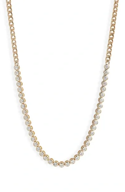 Zoë Chicco Bezel Set Diamond Tennis Necklace In 14k Yellow Gold