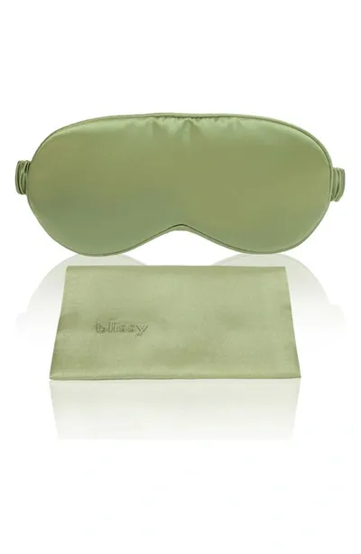 Blissy Silk Sleep Mask In Olive