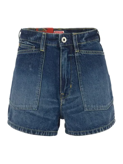 Kenzo Denim Shorts In Blue