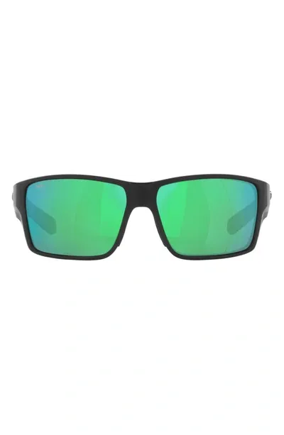 Costa Del Mar 63mm Mirrored Polarized Oversize Square Sunglasses In Green Mirror