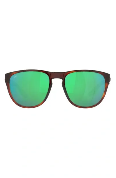 Costa Del Mar Irie 55mm Mirrored Pilot Sunglasses In Tortoise