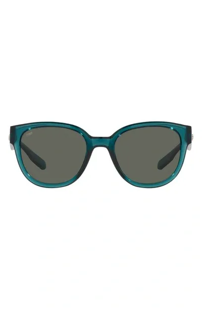 Costa Del Mar Salina 53mm Polarized Rectangular Sunglasses In Teal