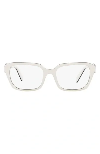 Prada 52mm Square Optical Glasses In White