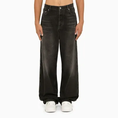 Off-white Grey Denim Baggy Jeans In Black