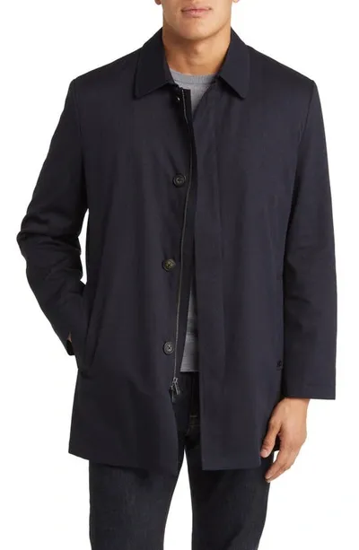 Hart Schaffner Marx Gilmore Water Resistant Raincoat With Removable Liner In Navy