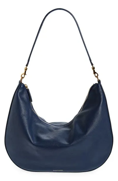 Mansur Gavriel Swing Leather Hobo Bag In Blue