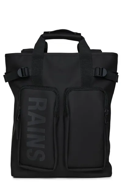 Rains Texel Waterproof Tote Backpack In Black