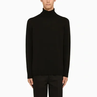 Drumohr Black Wool Turtleneck In Schwarz