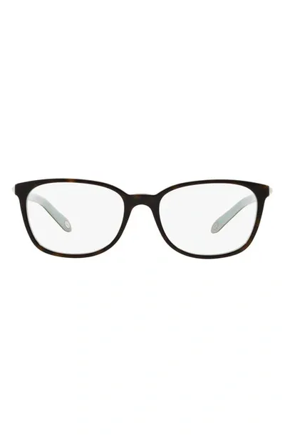 Tiffany & Co 51mm Rectangular Optical Glasses In Havana Blue