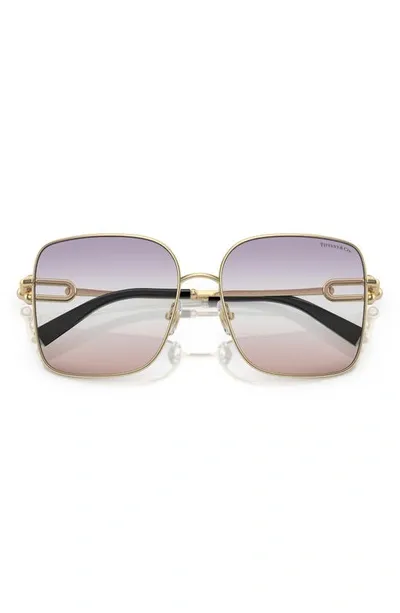 Tiffany & Co 58mm Square Sunglasses In Gold