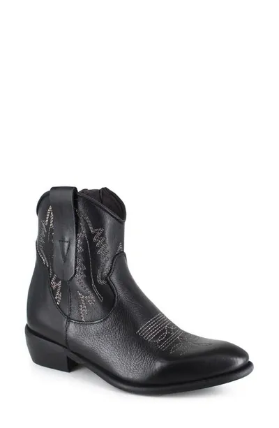 Ziginy Everith Western Boot In Black Leather