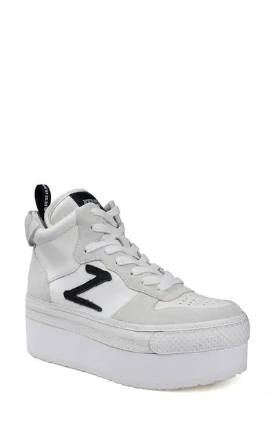 Ziginy Bruce Water Resistant Platform Sneaker In Off White Leather