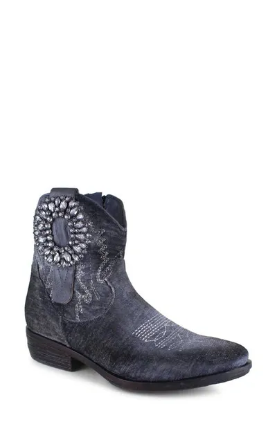 Ziginy Edith Water Resistant Velvet Western Boot In Gray Velvet