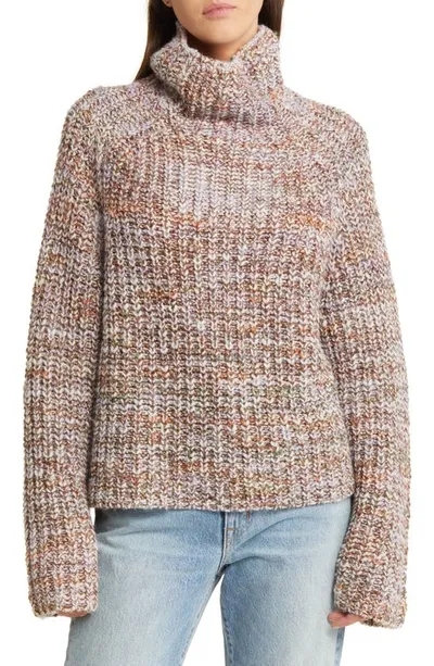 Rag & Bone Daphne Marled Funnel Neck Sweater In Purple Multi