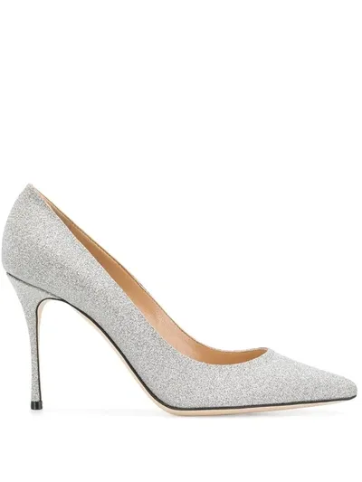 Sergio Rossi Godiva Glitter Pumps In Silver