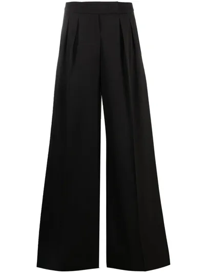 Max Mara Stretch Wool Pants In Black  