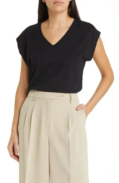 Nordstrom V-neck Cotton T-shirt In Black