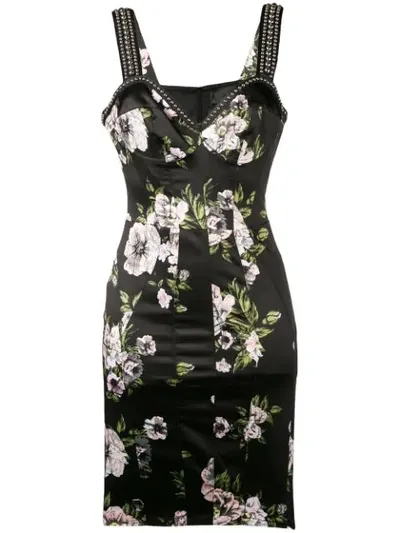 Philipp Plein Flowers Stud-embellished Dress In Black