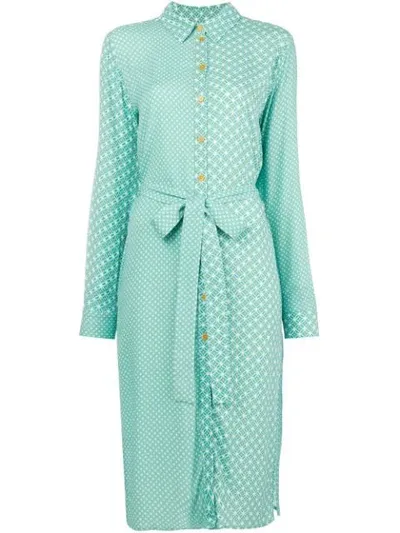 Stine Goya Lykke Circle Print Shirt Dress In Green