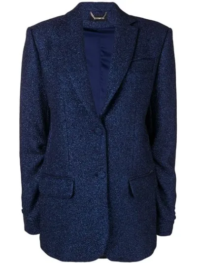 Styland Glittered Crepe Blazer In Blue