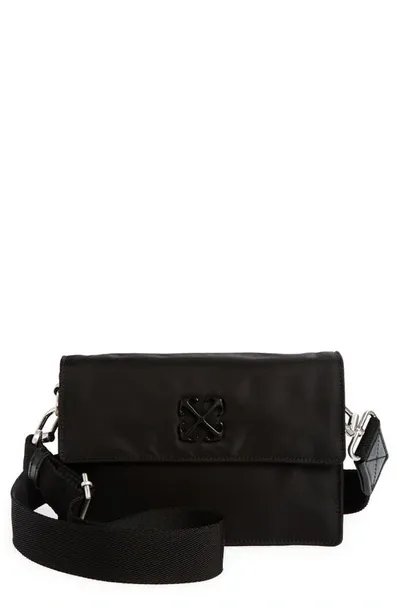 Off-white Soft Jitney 1.4 Nylon Crossbody Bag In Black