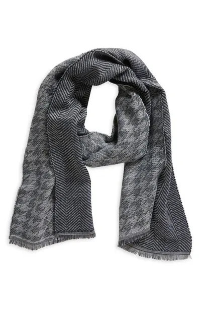 Cole Haan Reverisble Recycled Polyester Scarf In Navy Grey