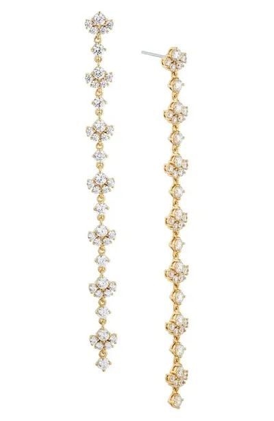 Nadri Cubic Zirconia Linear Drop Earrings In Gold