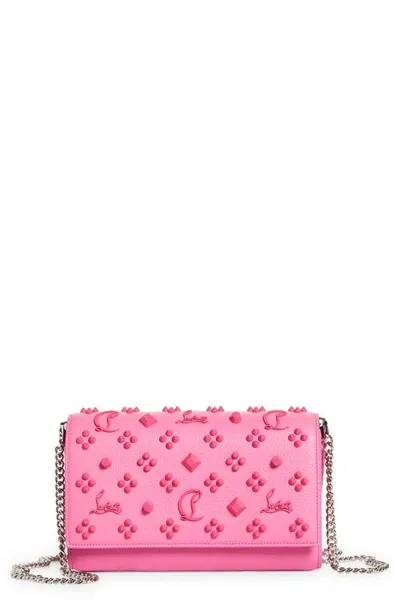 Christian Louboutin Paloma Empire Calfskin Clutch In Pink