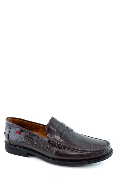 Marc Joseph New York East Village Penny Loafer In Cafe Croco