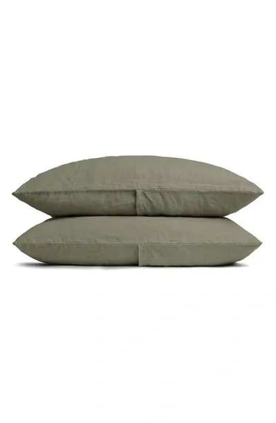 Parachute Set Of 2 Linen Pillowcases In Moss