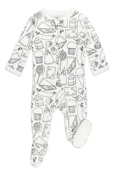 L'ovedbaby Kids' X The Very Hungry Caterpillar Fitted One-piece Organic Cotton Footie Pajamas In White