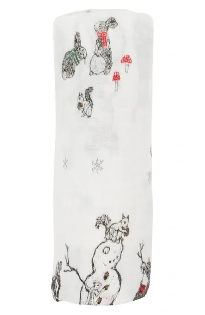 Little Unicorn Kids' Cotton Muslin Swaddle Blanket In Snow Day