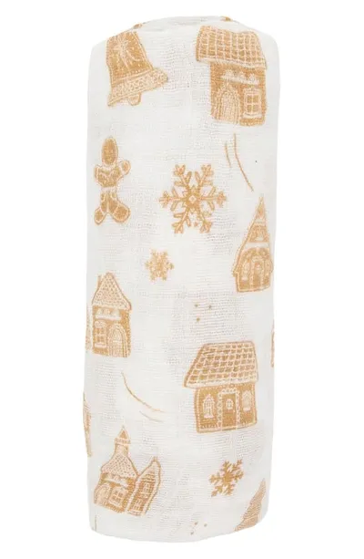 Little Unicorn Kids' Cotton Muslin Swaddle Blanket In Gingerbread Village