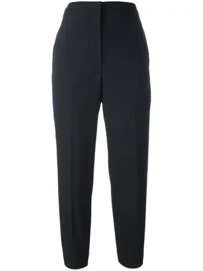 Golden Goose Cropped Side Stripe Trousers In Black